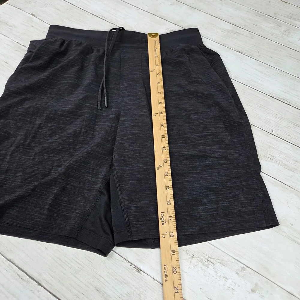 Lululemon T.H.E. Short Athletic Training Mens Small Black Heathered Drawstring
